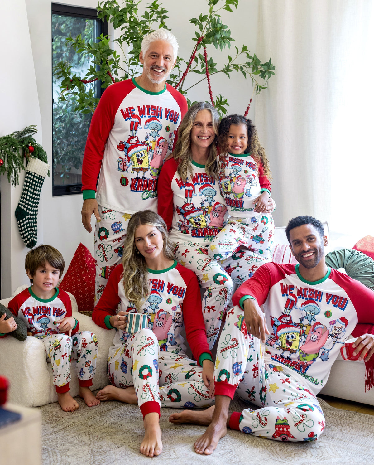 PatPat SpongeBob SquarePants Matching Family Christmas Pajamas Patrick Print Red