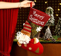 3D Santa Christmas Stocking, Xmas Fireplace Hanging Sock 2.