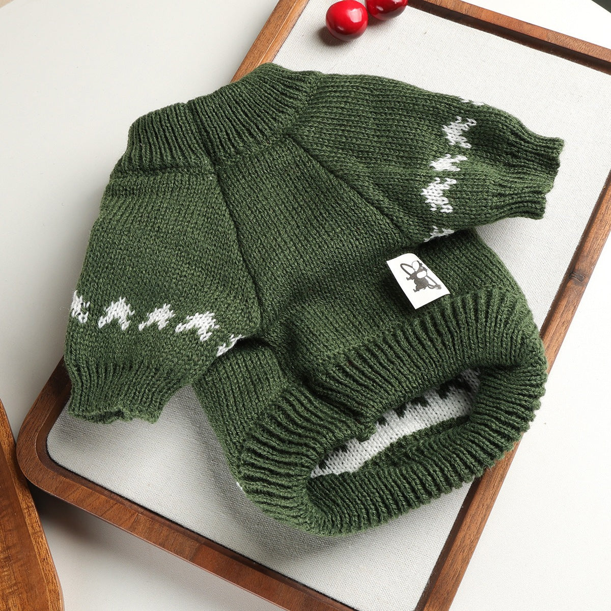 Christmas Santa Bow Dog Cat Knitted Sweater