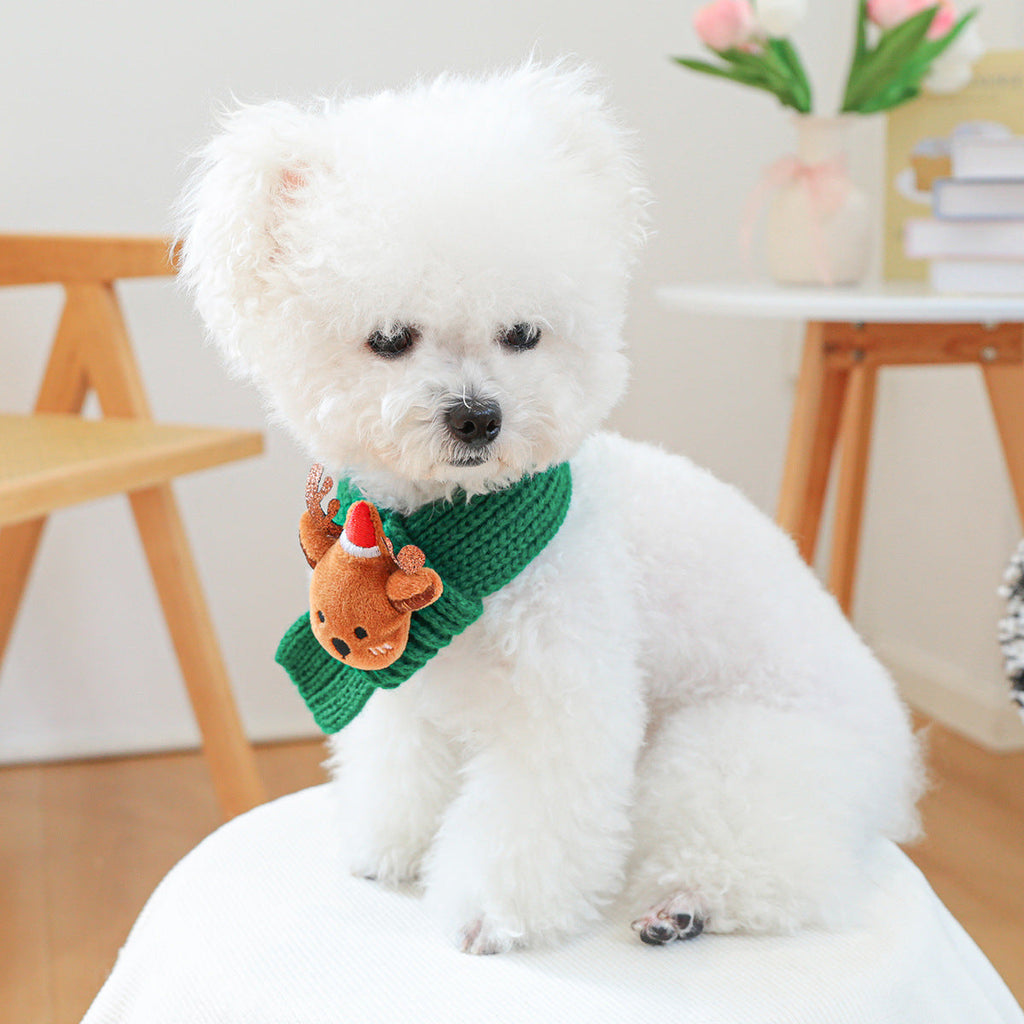Christmas Santa/Elk Decor Dog Cat Scarf