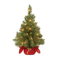 2 ft. Pre-Lit Majestic Fir Tree with Clear Lights, Burgandy Base, Plug-In - holiday-lighting